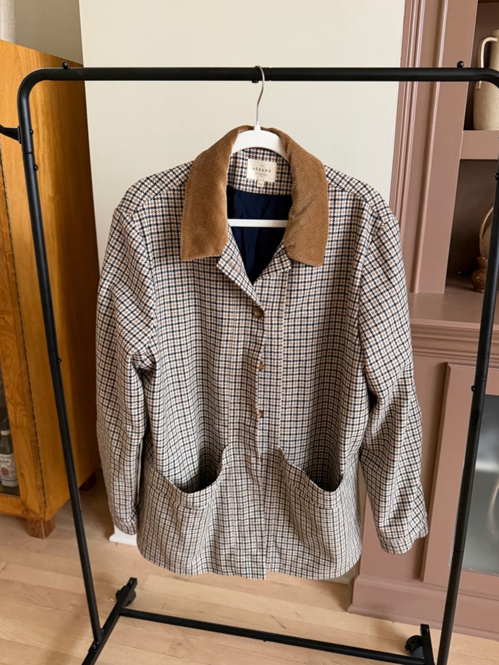 Sezane Will Houndstooth Jacket